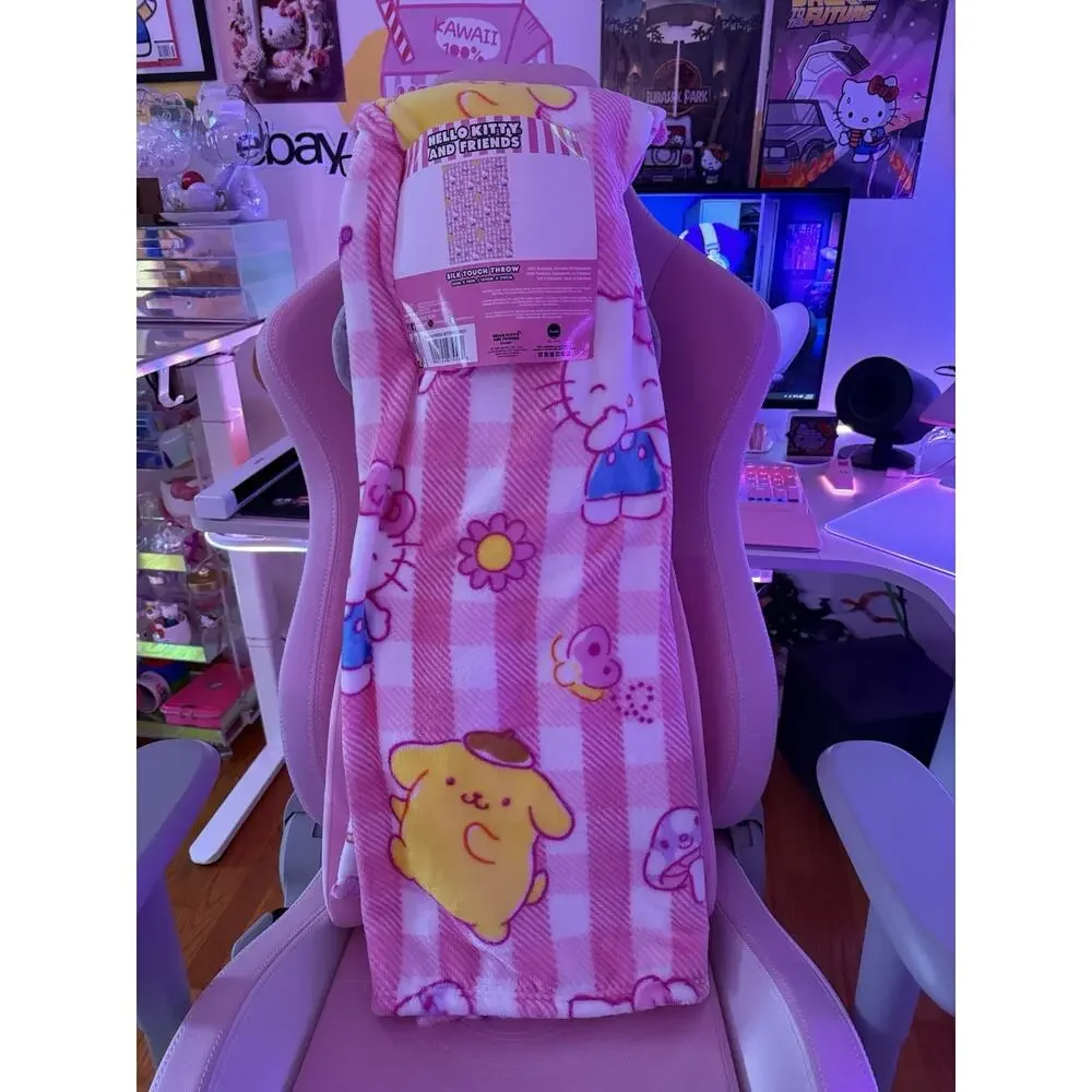 Hello Kitty & Friends Throw Blanket Pink Butterfly Forest Neon 2026 Sanrio